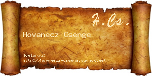 Hovanecz Csenge névjegykártya